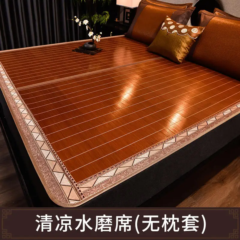 Mat Bamboo mat summer ice silk mat summer folding household double-sided straw mat student dormitory single bed