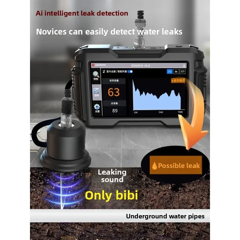 Leak point detector, high-precision leak meter, leak audiometer