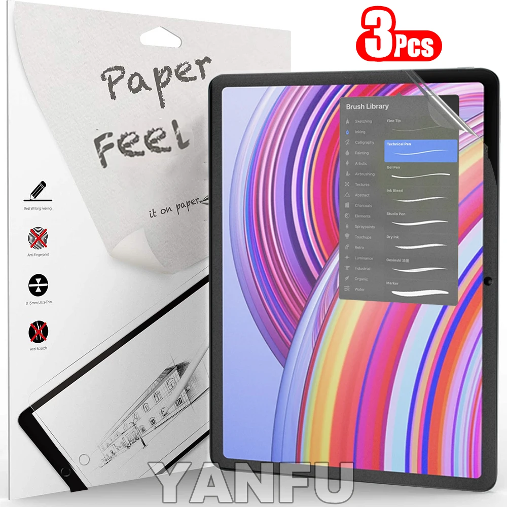 

3 шт. защитных пленок с эффектом бумаги для Xiaomi Redmi Pad Pro 12.1 2024, без стекла
