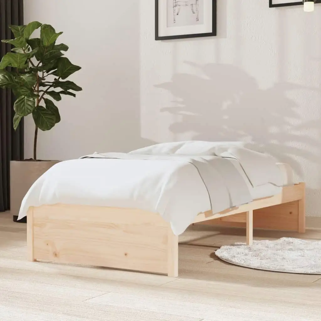 Solid Wood Small Single Bed Frame - 75x190 cm Durable and Stylish Design