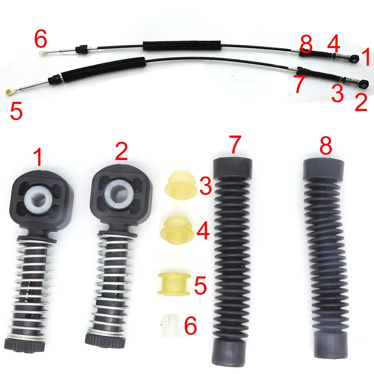 12Pcs Gear Shift Linkage End Repair Kit Bowden Cable Catch Selector Shaft Collect Manual Gearbox Fix Shifter Lever Bush Adjuster