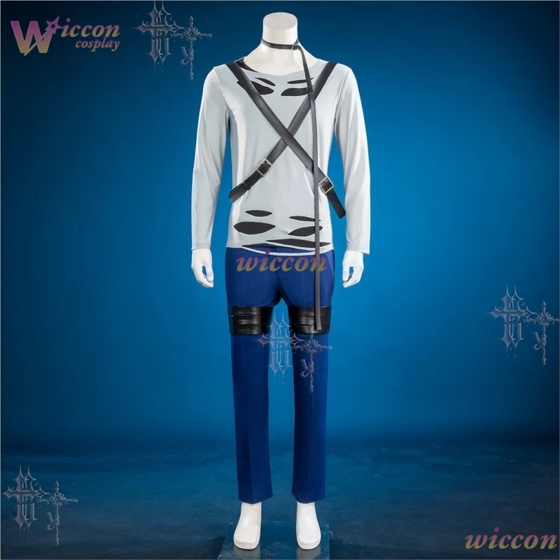 Frieren Long Silver Hair Pointed Ear Elf Mage Costume White Jacket Black Tights Gold Embroidery Elegant Anime Cosplay Outfit For - view 5