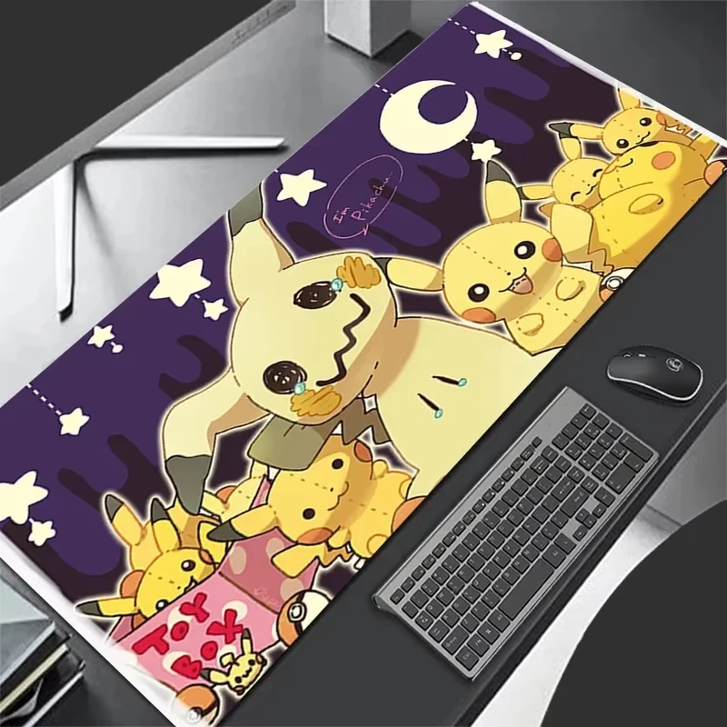 

Leather Gaming Mouse Pad Large Gamer Big Keyboard Pokemon Mimikyu Desk Mouse Mat Male Anime Gaming Notebook Dorm Pc Mousepad