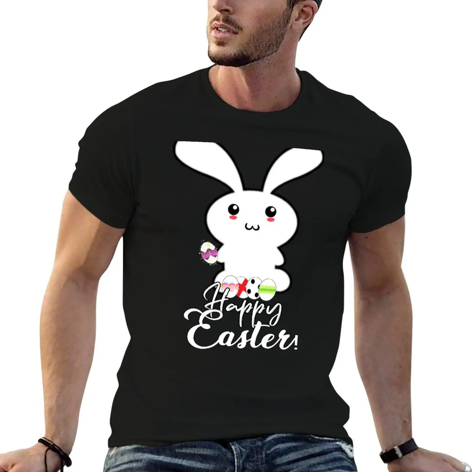 Happy Easter! T-Shirt blanks graphic tee shirt mens plain t shirts