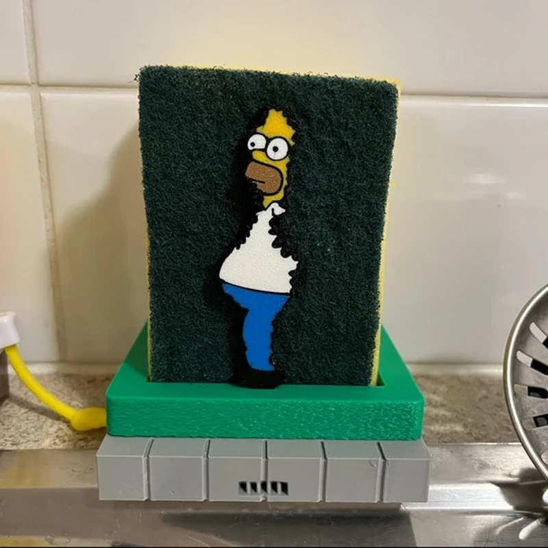 Homer Simpson Sponge Holder ,Funny Kitchen Storage Accessories