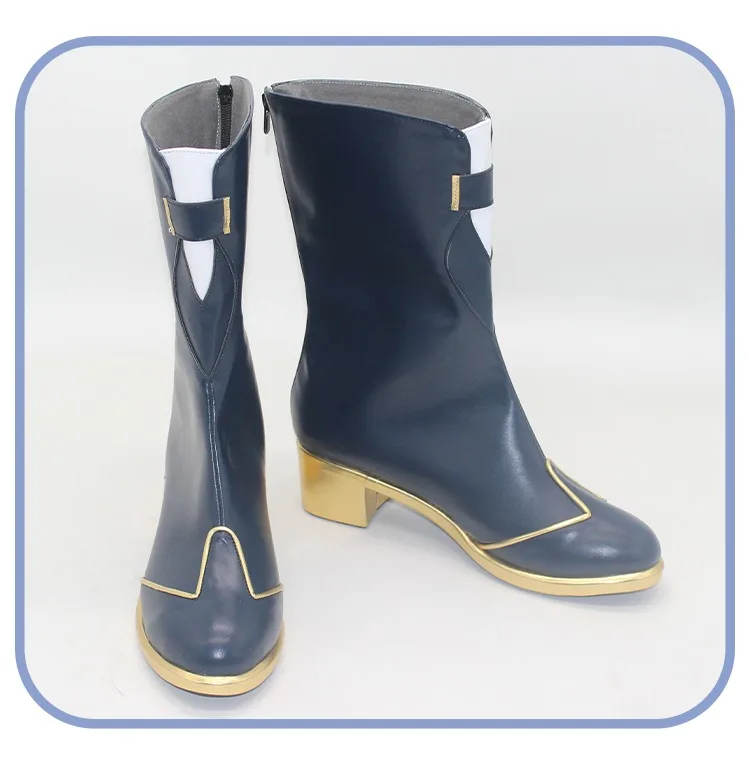 VOLTAZIONE Fura Kanato Scarpe Cosplay Scarpe in pelle PU Stivali da festa di Halloween Vtuber Puntelli Cosplay realizzati su misura