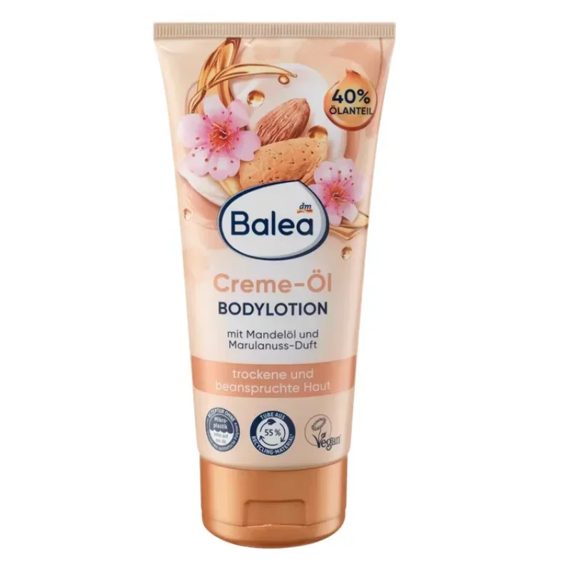 Germany Balea Almond Oil Body Lotion 200ml Hydration Deep Nourishing Moisturizes and Restores Skin Tenderness Skin Care Product