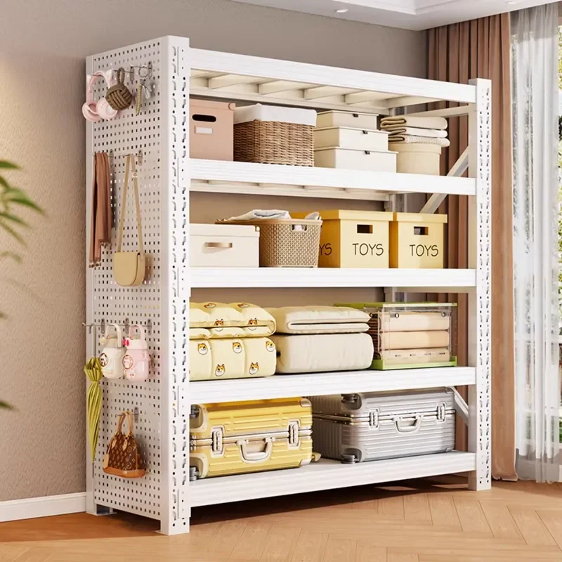 Floor-to-ceiling multi-layer carbon steel storage rack, household balcony item storage rack