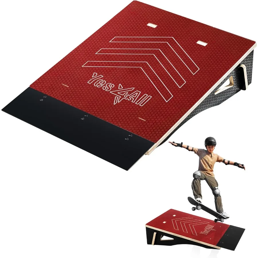 

Single-Piece Skateboard Ramp Bike Ramp Skate Ramp - Design for Beginners More Durable Safe Ccity 220Lbs