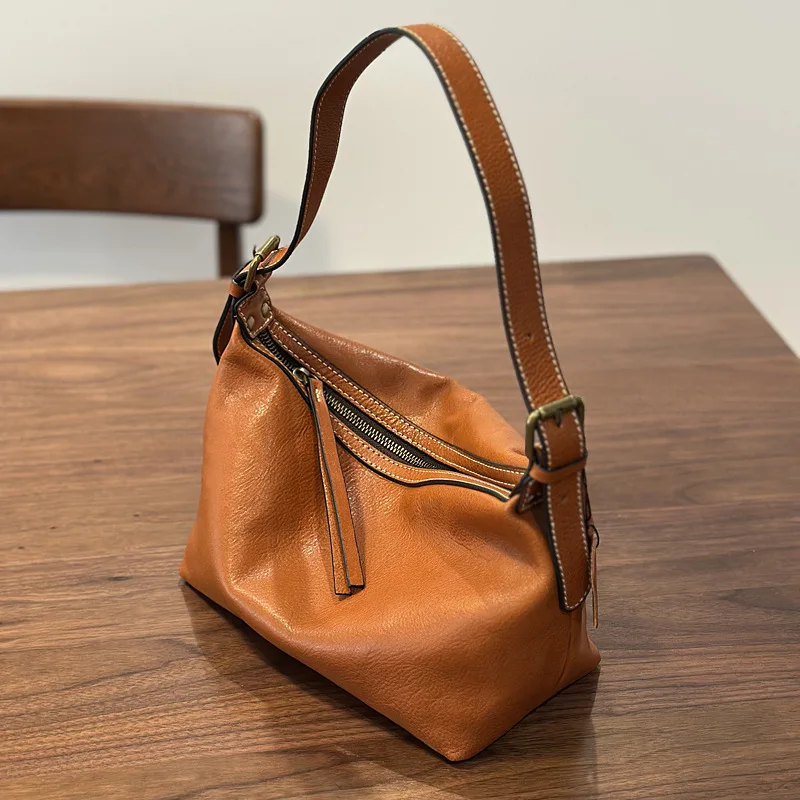 

2025 Genuine Leather Women's Bag Top-grain Cowhide Single-shoulder Crossbody Commuter Designer Luxury Bag