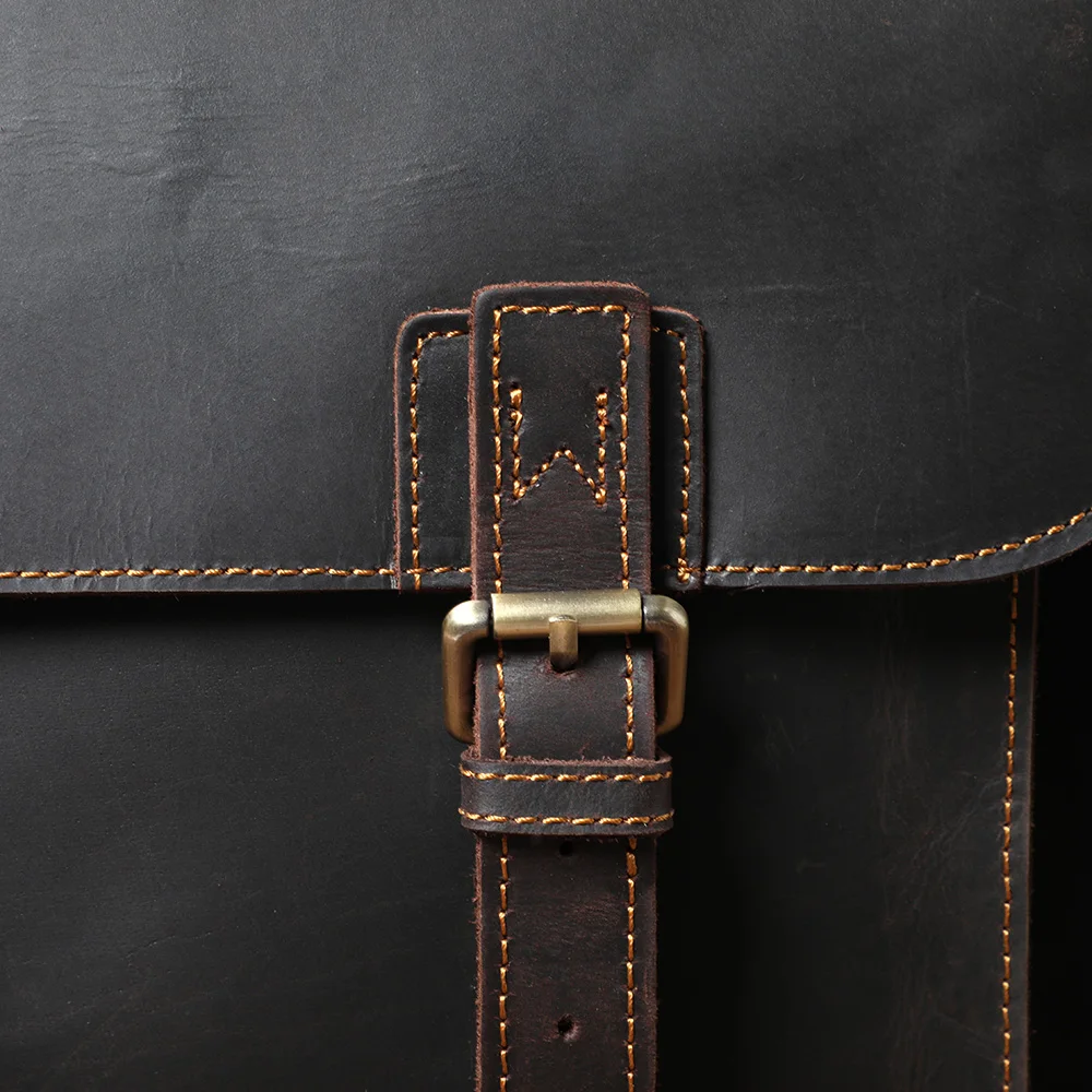 S.WORKER Retro Vollnarbenleder-Handtasche für Herren | Klassische Business-Aktentasche – Detail 16