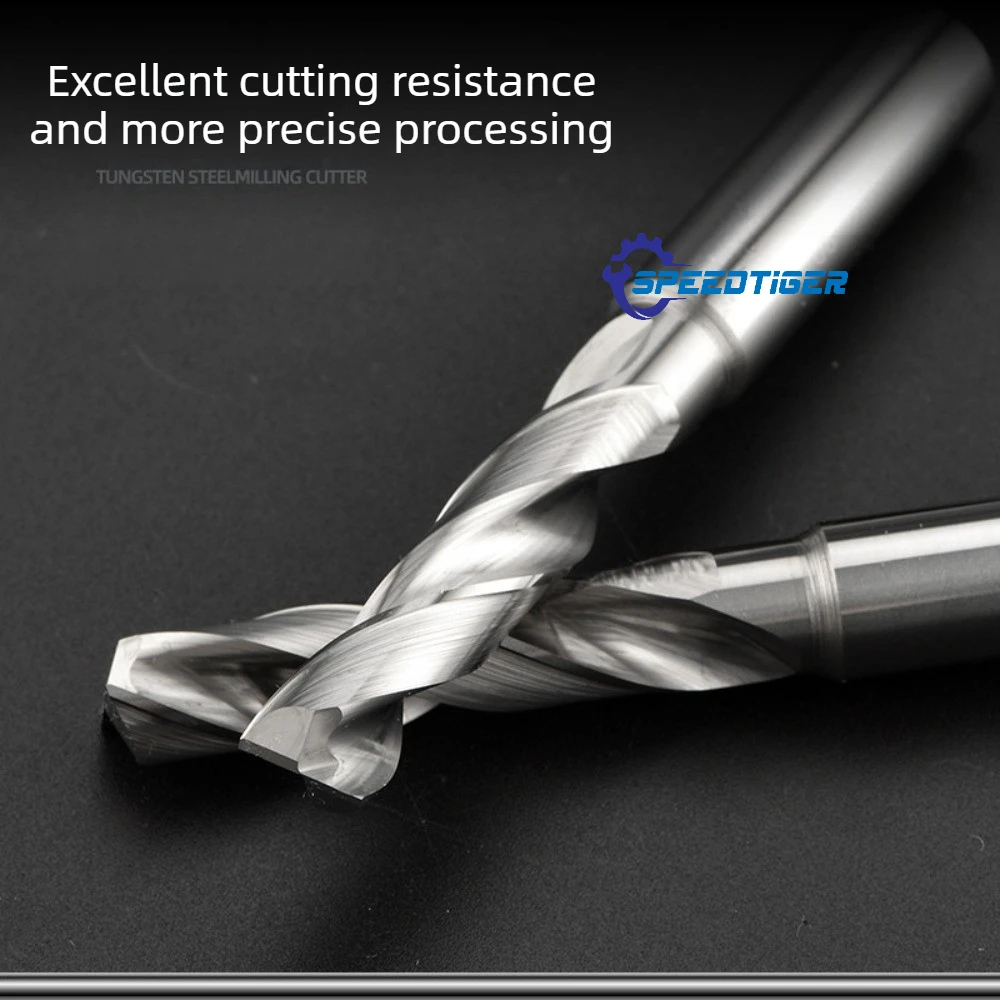 SPEEDTIGER Tungsten Carbide Flat Bottom Drill Bit CNC Tool 2mm-12mm Dia 180 Degree Counterbore Surface for Aluminum Copper Wood