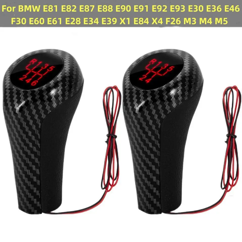 

5 6 Speed Manual Gear Shift Knob w/LED Light Shifter Lever Handle Stick For BMW F30 E60 E61 E28 E34 E39 X1 E84 X4 F26 M3 M4 M5