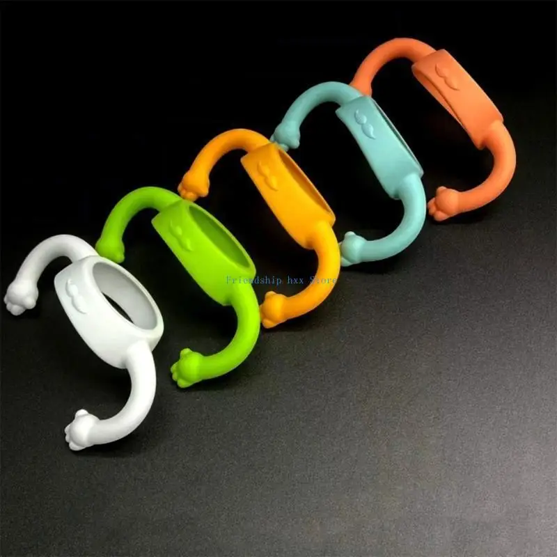 F1CB Ручка для детской бутылочки Силиконовый держатель для детской бутылочки с удобными ручками Прочный