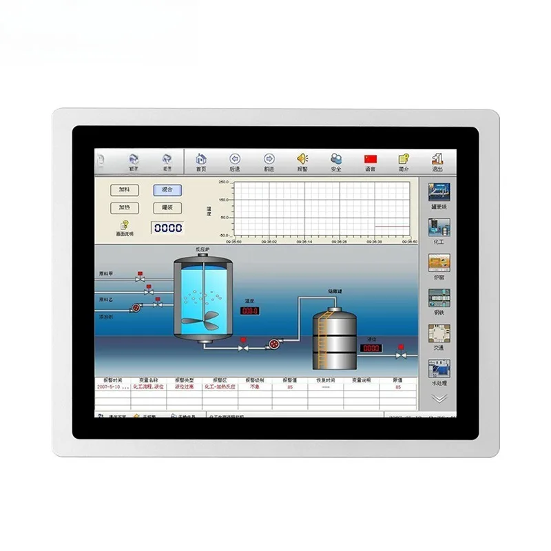 Industrial Automation Embedded All In One Panel PC Fanless Capacitive Resistive Touch Screen Monitor Display