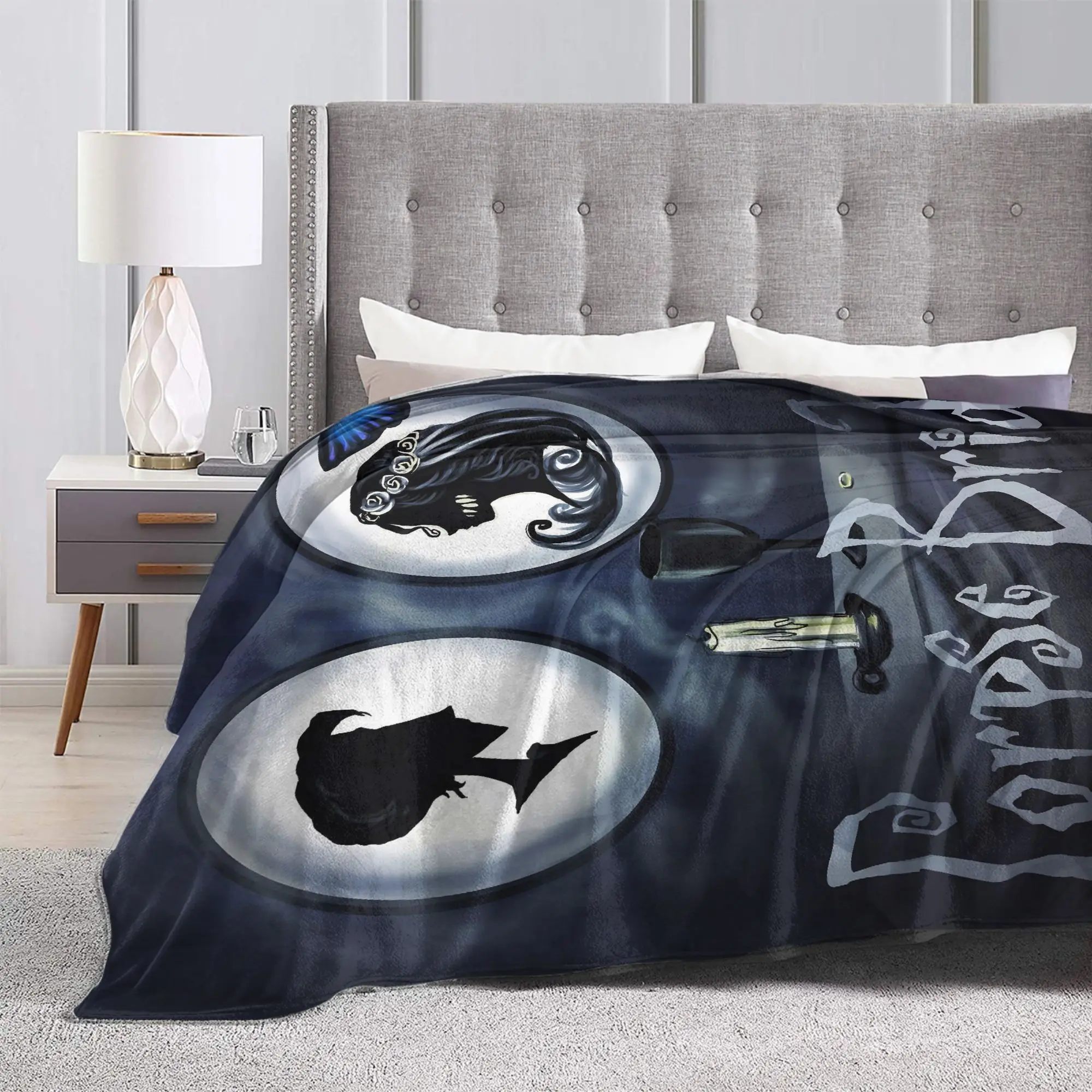 جثة العروس إميلي وفيكتور بطانية الفانيلا ربيع الخريف متعددة الوظائف سوبر الدافئة رمي البطانيات للسرير لحاف في الهواء الطلق