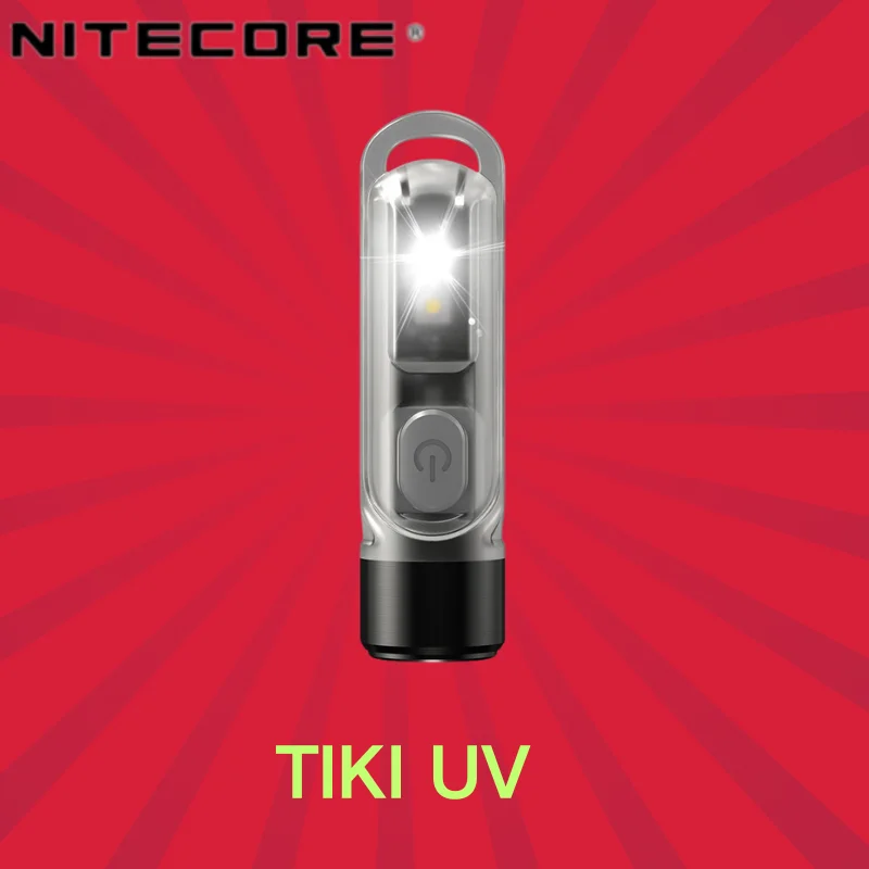 NITECORE TIKI UV Keychain Light 1000mw  With 2x Auxiliary High CRI White LEDs Rechargeable Mini UV Flashlight