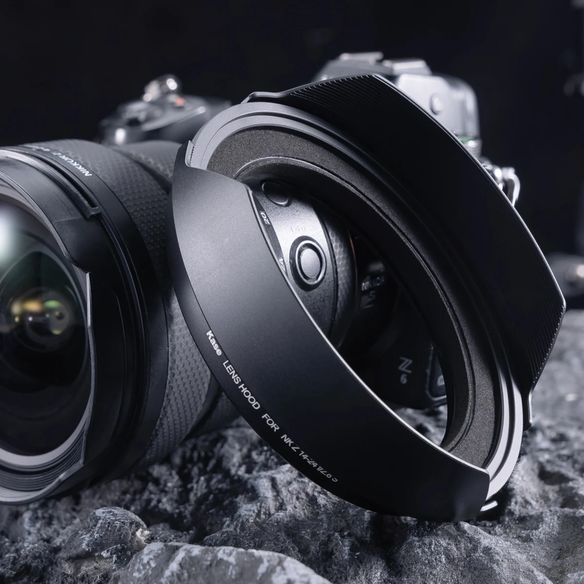 Osłona obiektywu Kase z nakrętką do Nikon Z14-24mm kompatybilna z magnetycznym filtrem okrągłym i oryginalną osłoną obiektywu