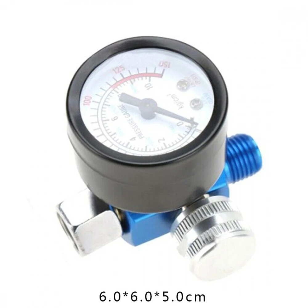 Пистолет-распылитель 1/4 дюйма, регулятор давления воздуха, манометр, аксессуар для пневматического инструмента, 0-10 бар (0-150 фунтов на квадратный дюйм), регулируемый манометр