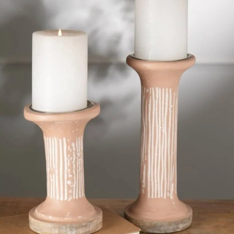 

Элегантный коричневый подсвечник на столбе EcoMix — устойчивый высокий подсвечник 4X4X10 дюймов