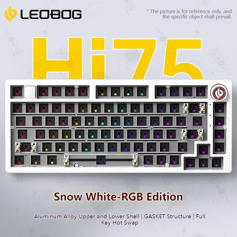 Imagem -06 - Leobog Hi75 Kit de Teclado Mecânico com Botão Hot-swap Pcb 75 Rgb Junta 1-mode com Fio Personalizado Alumínio Gamer Teclado Computador Portátil