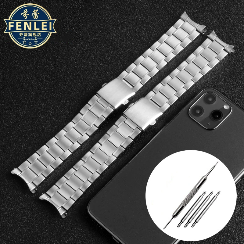 22mm Soild Stainless Steel Curved Watchband For Casio MDV-106/01 Bracelet MDV106 Swordfish Strap MTP-1374 MTP-1375 Men Wristband