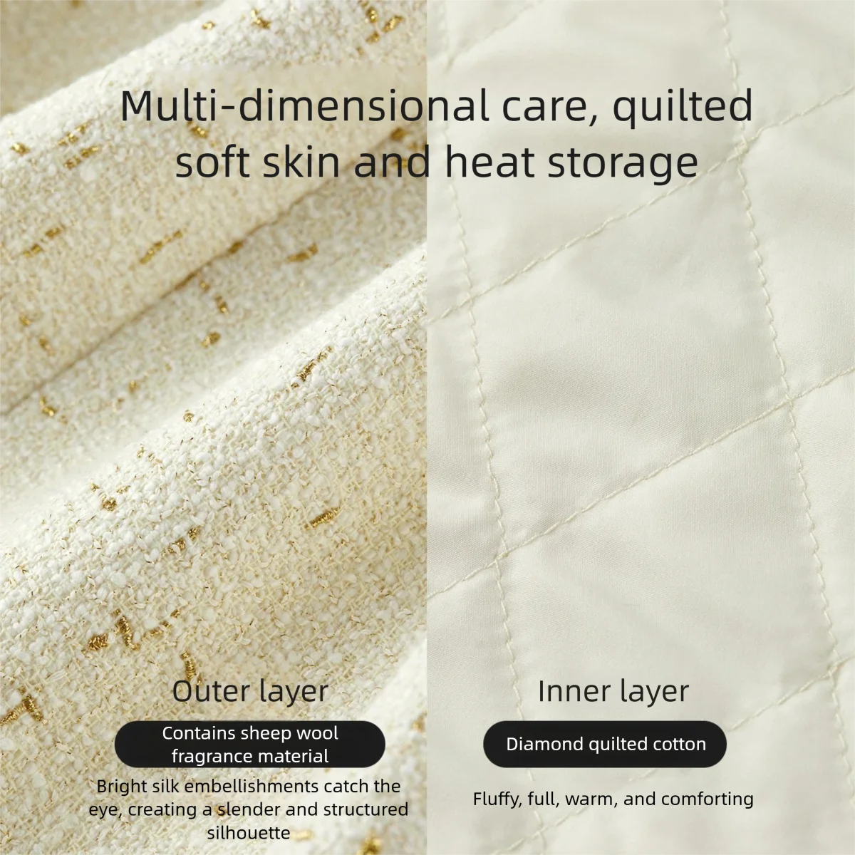 เสื้อแจ็คเก็ตผู้หญิง SENTUBILA รุ่นปี 2025 สำหรับฤดูหนาว คอทรงโอ แขนยาว แบบควิลท์ แฟชั่นสีพื้น ทรงหลวม เสื้อคลุมสำหรับผู้หญิง รุ่น 154W80330