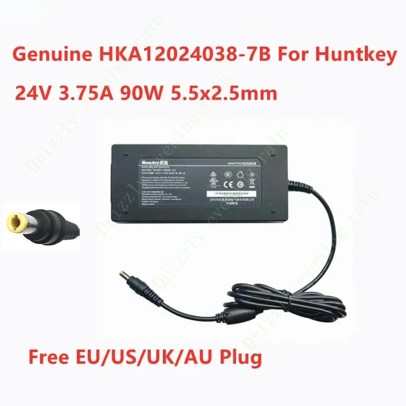 Genuine FOR Huntkey HKA12024038-7B 24V 3.75A 90W 5.5x2.5mm AC Adapter For Monitor Power Supply Charger