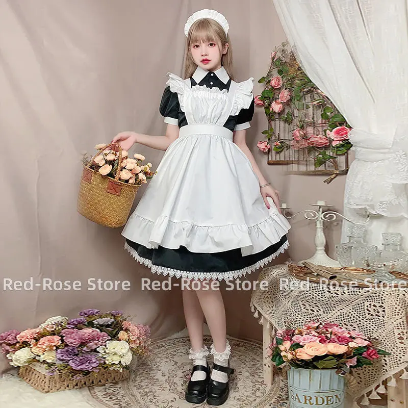

Plus Size Retro Maid Uniform Black White Anime Cosplay Lolita Girl Maid Outfits Kawaii Clothing Male Halloween Sexy Costume 2021