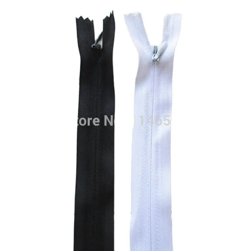 2 Pcs/Lot 150cm 3# Invisible Zipper for Sewing Quilt Accessories Close End Zipper White and Black