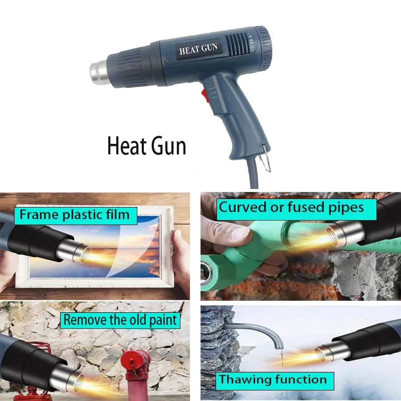 الصناعية الكهربائية مسدس هواء ساخن سيارة فيلم الحرارة بندقية مجفف الهواء لحام منفاخ حراري يتقلص التفاف