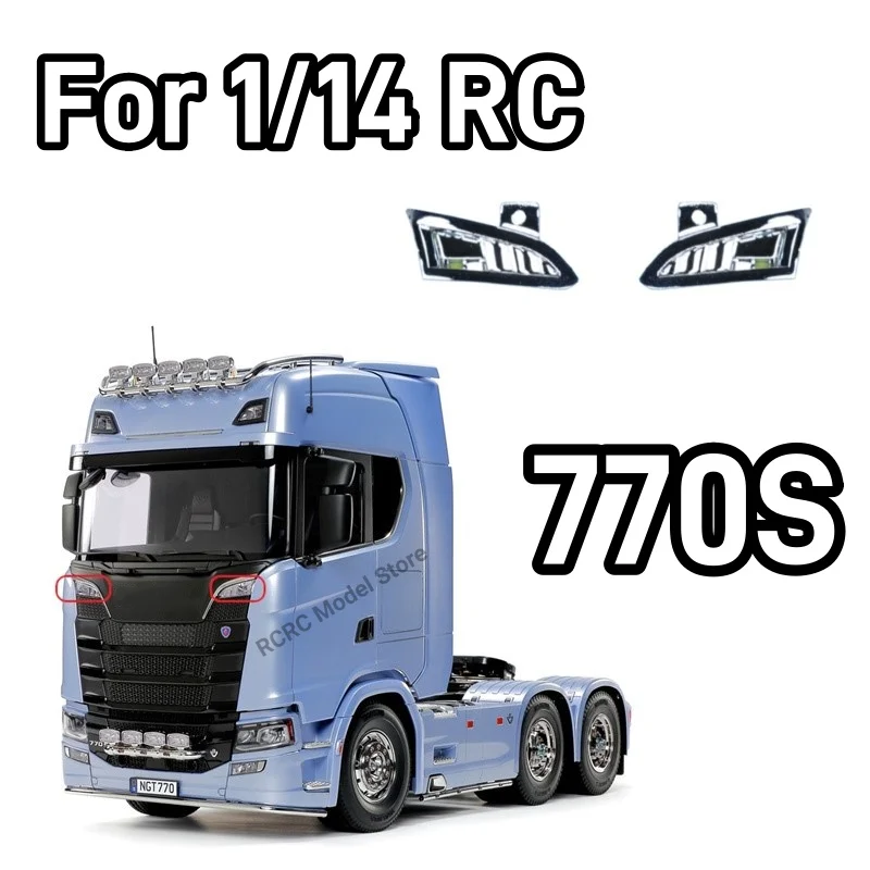 1/14 RC Truck LED Front Spotlight Lamp Voor Tamiya 1/14 RC Tractor Truck 770 s 6x4 56368 8x4 56371 RC Truck Accessoires