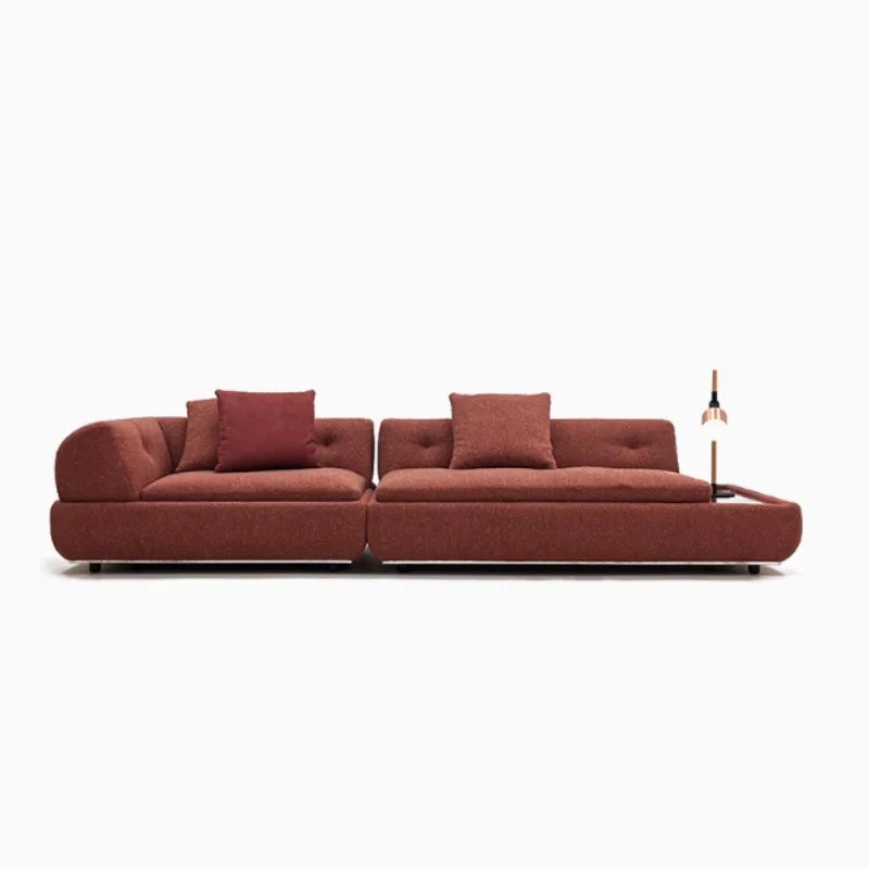 

Italian minimalist new moon fabric sofa villa large flat floor straight row corner combination