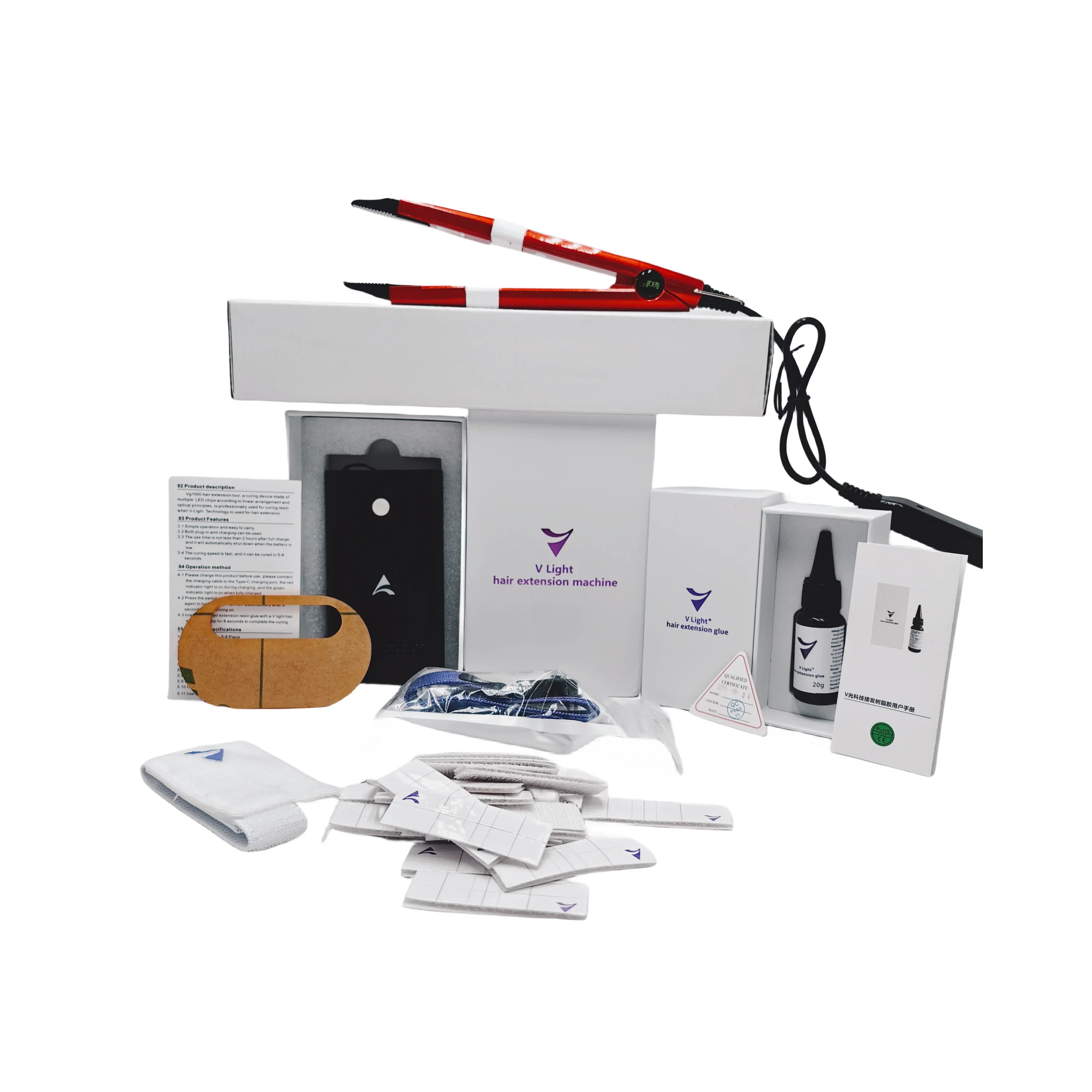 

V light system-Herramienta cinta, máquina de extensión de cabello ligera 2024 V