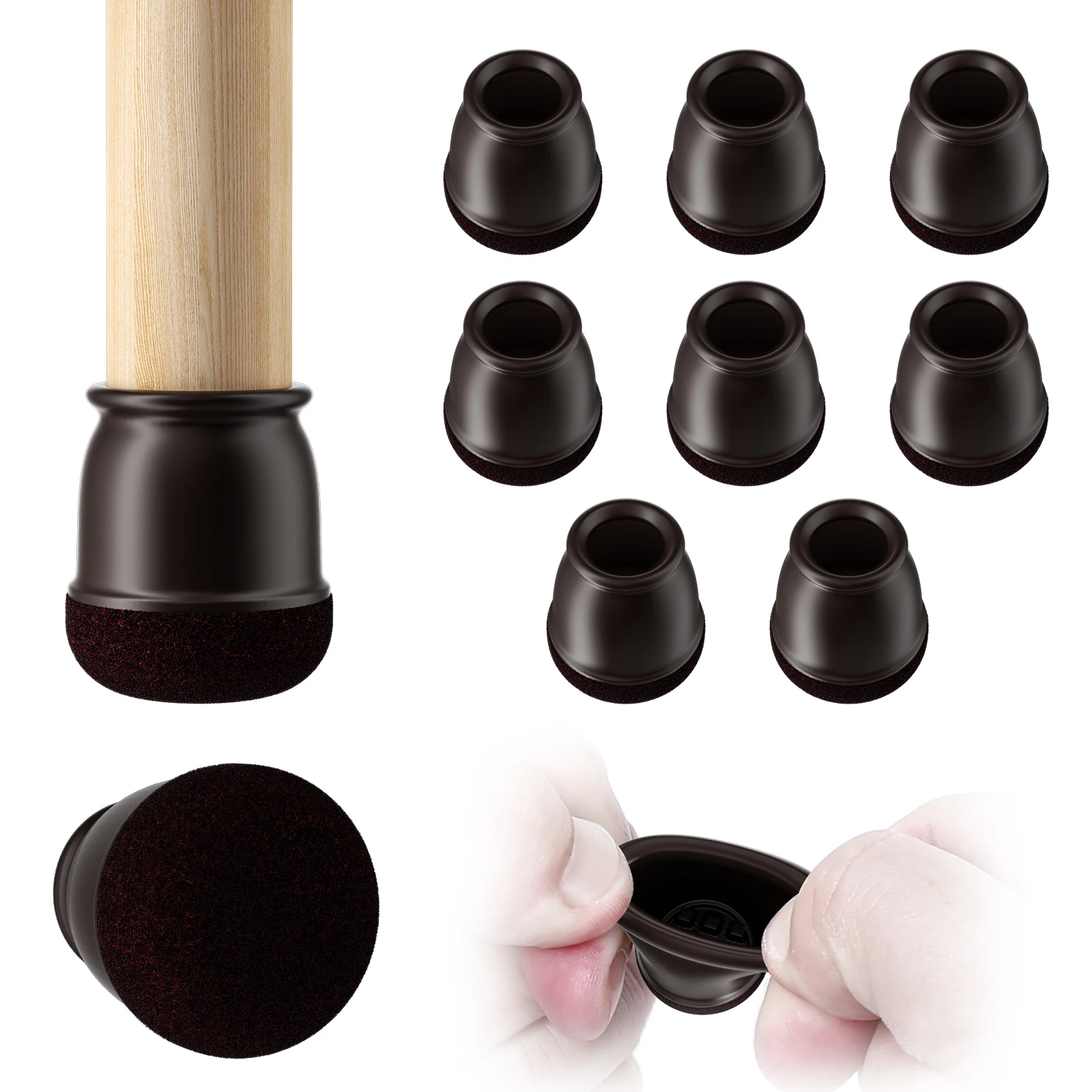 8PCS Extra Small Silicone Chair Leg Protectors Thicken Chair Leg Covers Non Slip Furniture Leg Pads to Protect Hardwood Floors