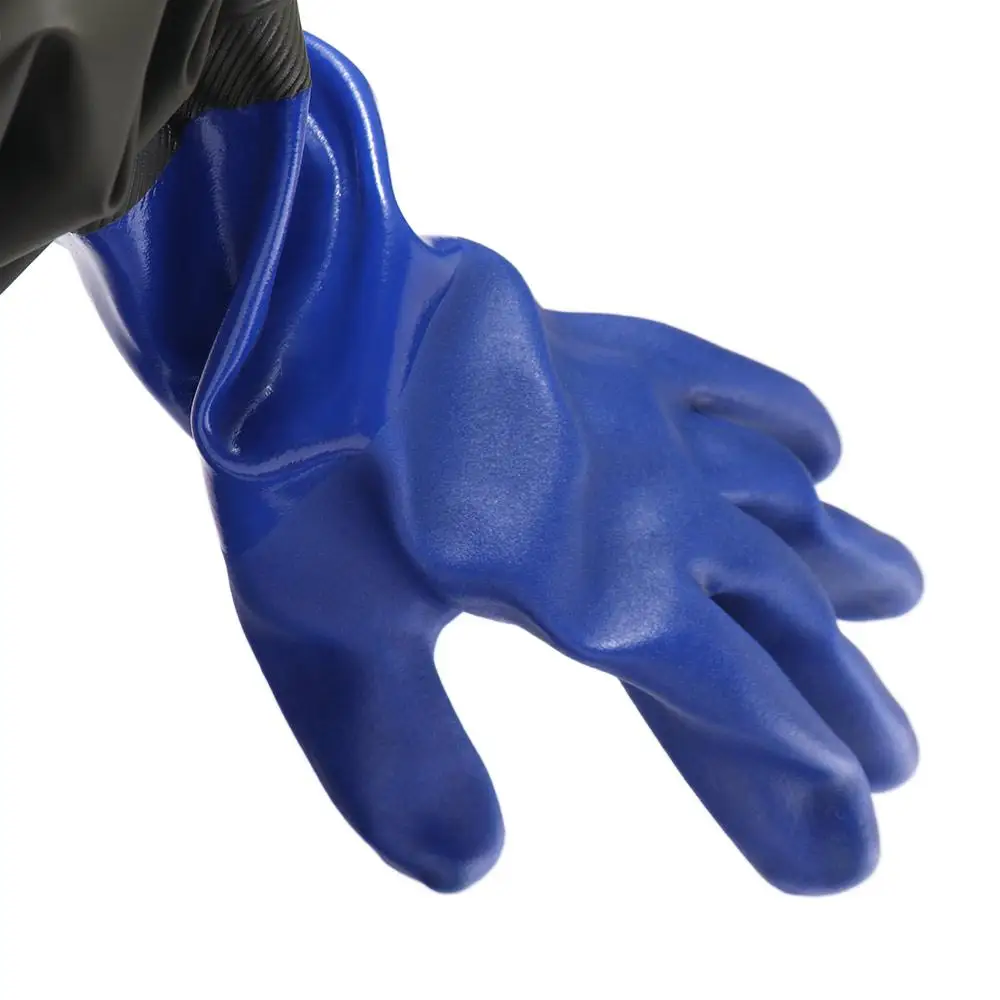 1 Pair Lengthened Labor Protection Waterproof Gloves Reusable Chemical Resistant Rubber Glove Anti Slip Wear-Resistant