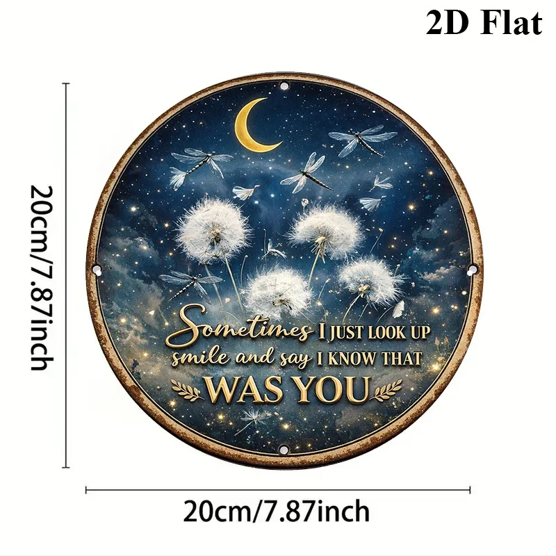 Round Aluminum Sign, Vintage Decorative Plaque Featuring 