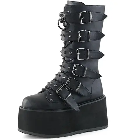 Brand New Gothic Rivet Women Ankle Boots Punk Pointed Toe Motorcycle Boots Street Cool Fashion Knee-high Boots Women Shoes