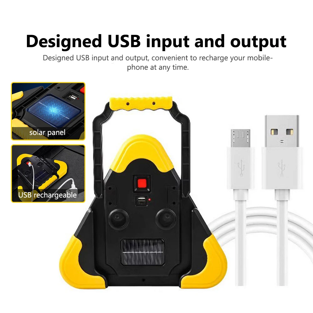 Multifunctional Car Emergency Car Repairing Warning Light Triangular Roadside Warning Light Solar Warning Light Foldable