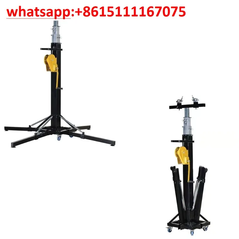 Heavy-Duty Manual Crank Lift Truss Stand, 250KG Bearing 6M Truss Tower For Event Stage Lighting & Audio Line Array Rigging