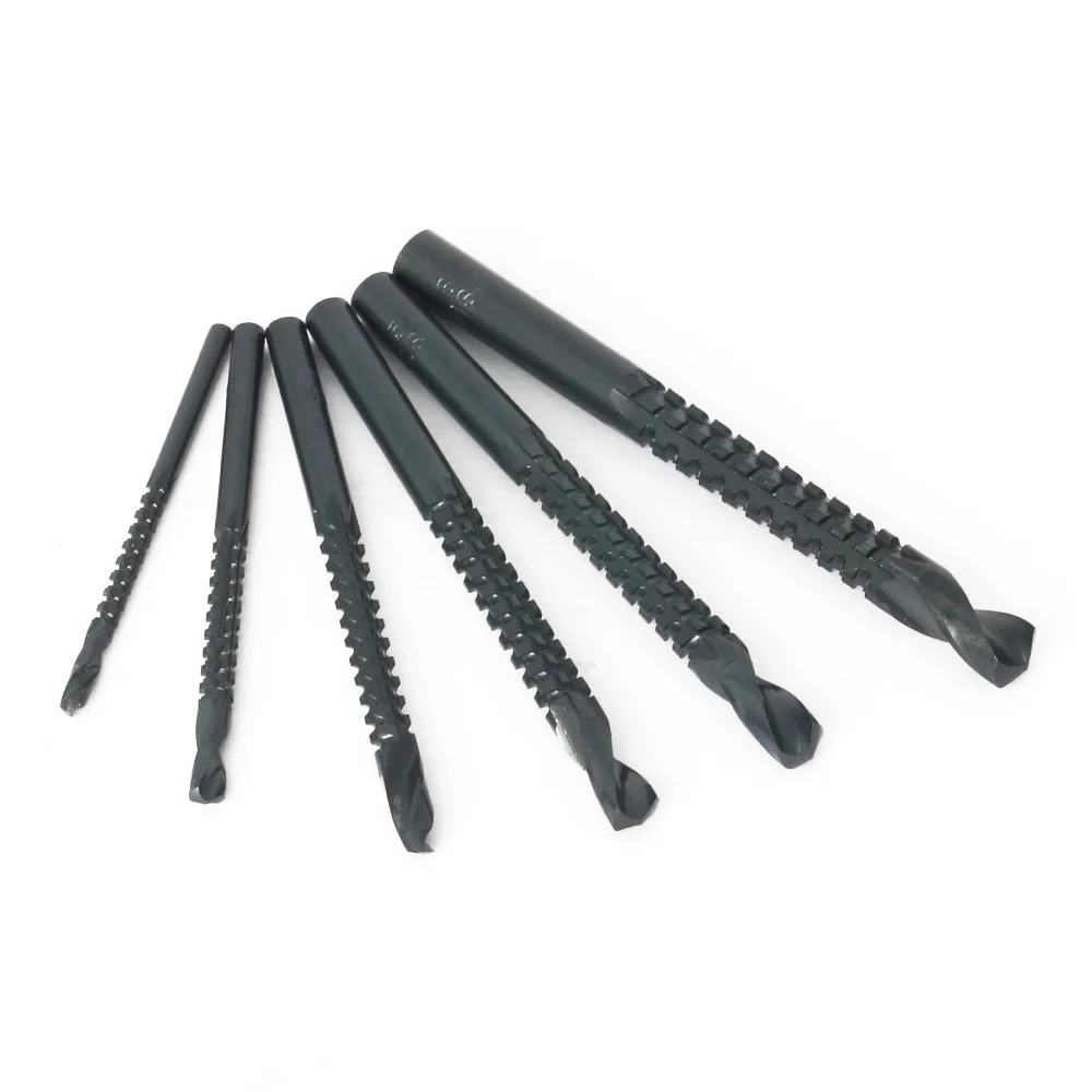 6/3Pcs HSS Twist Drill Bits Set 3-8mm Serrated Grooving Cutting Tap Spiral Saw Wood Metal  Plastic Multifunction Hole Tools