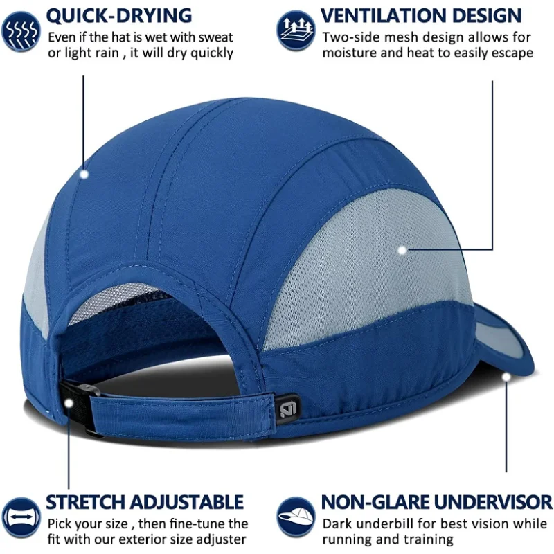 【GADIEMKENSD】 Unstructured Quick Dry Sports Cap Summer Sun Hat for Unisex UV Protection  Baseball Caps M37