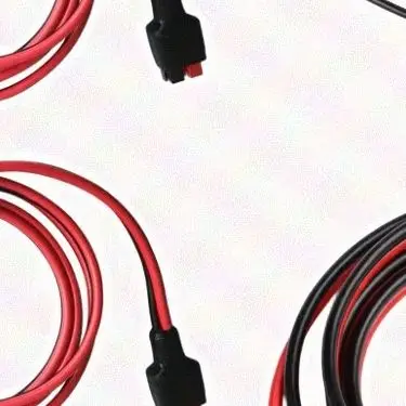 45A 10AWG Connector To O For Ring Terminal Cable Tinned Copper Wire For Solar Panel Battery For Power Station Red Black