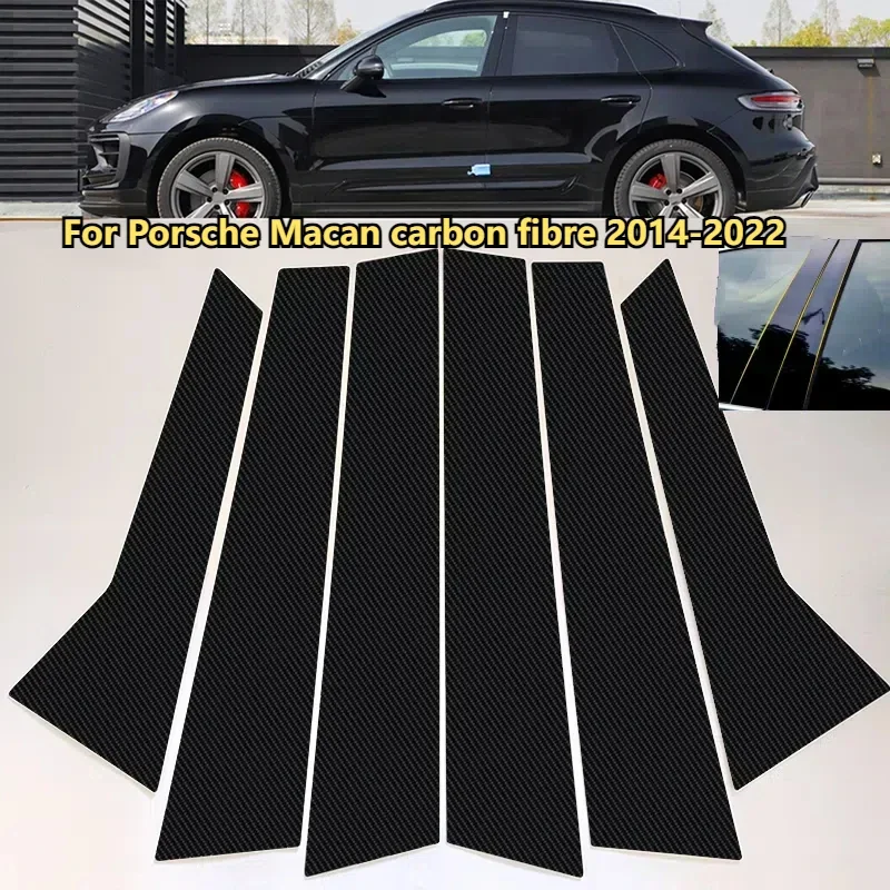

Glossy Black Pillar Posts Door Side Window Trim Sticker Cover For Porsche Macan Panamera 970 Porsche Panamera Car accessories