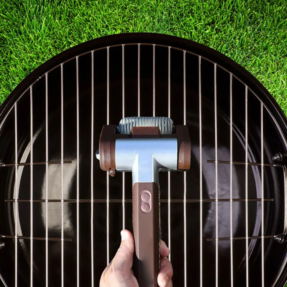 Electric Grill Cleaner Cordless Electric Grill Cleaning Scrub Brush with LED Light for Outdoor Grill