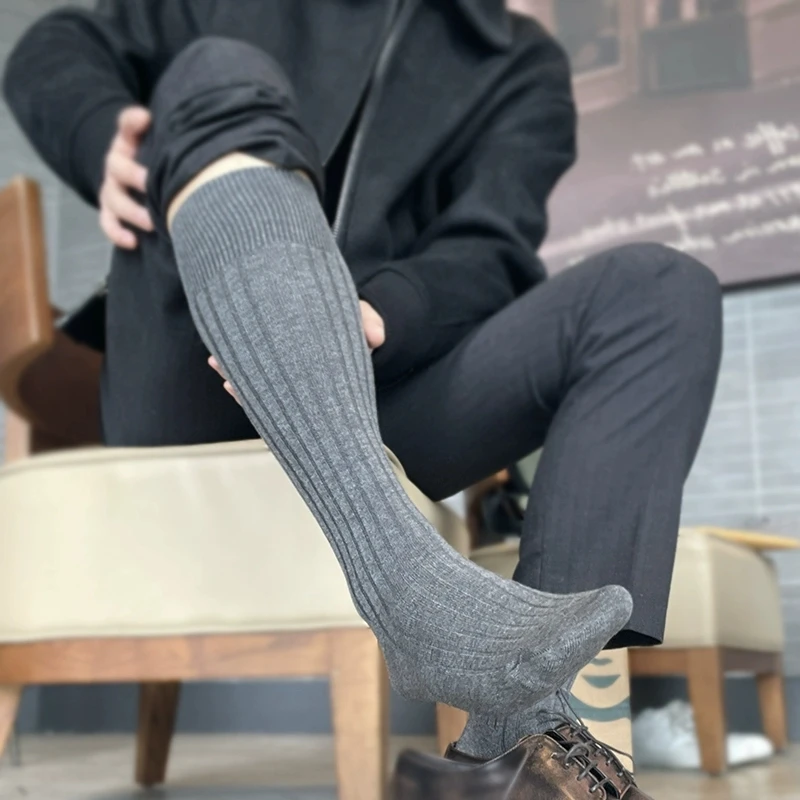 

Cotton Socks Calf Socks Under Knee High Warm Dressing Outfit Business Style Rich Man Fine Dress Socks Short Socks Daily
