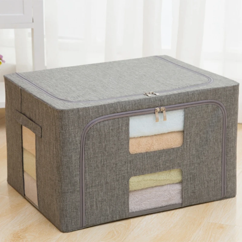 Foldable Waterproof Oxford Cloth Clothes With Zipper Storage Box Large Capacity Clothing Storage Box Cotton Quilt Multifunction image 2
