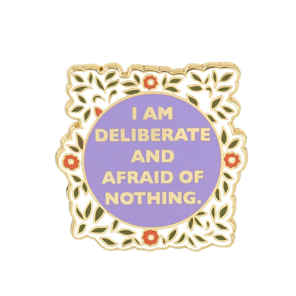 Audre Lorde Feminist Quote Lapel Pin Vintage Metal Badge I Am Deliberate And Afraid Of Nothing Inspirational Jewelry