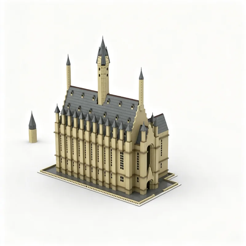 18450pcs MOC Harry Hogwarts Great Hall In Progress Model Building Blocks Toy Architecture Christmas Gift Creative Collection