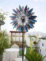 Windmill Outdoor Garden Decor,Solar Lights,Holiday Cottage,Exterior Gardening Wind Spinner,Weather Vane Ornament,Customized